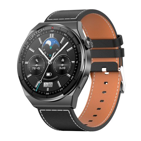 Đồng hồ thông minh KT62  Leather Strap Black  – Sang trọng và công nghệ trong một thiết kế tròn hoàn hảo