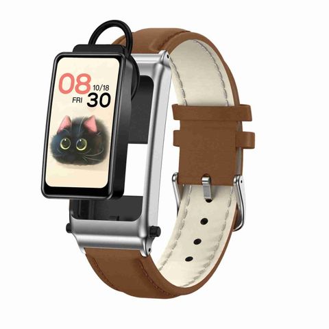 K80 Leather Band (Silver) – Đồng hồ thông minh phong cách, hỗ trợ cuộc gọi Bluetooth