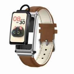  K80 Leather Band (Silver) – Đồng hồ thông minh phong cách, hỗ trợ cuộc gọi Bluetooth 