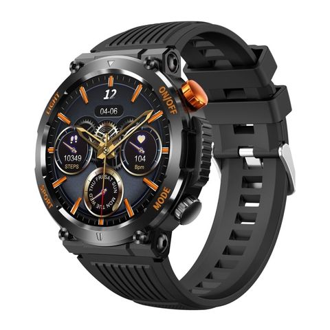 HT17 Màu Đen - Đồng hồ thông minh Bluetooth màn hình tròn 1,46 inch, hỗ trợ theo dõi sức khỏe và hơn 100 chế độ thể thao