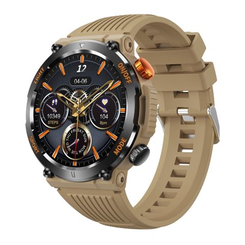 HT17 Màu Vàng - Đồng hồ thông minh Bluetooth màn hình tròn 1,46 inch, hỗ trợ theo dõi sức khỏe và hơn 100 chế độ thể thao