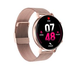  DT96 Smart Watch Pink Steel – Màn hình tròn 1.3 inch, IP68, Theo dõi sức khỏe 