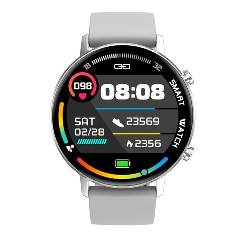 DT96 Smart Watch Grey Silicone – Màn hình tròn 1.3 inch, IP68, Theo dõi sức khỏe