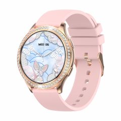  AK53 Silicone Strap Pink IP67 BT5.2 1.32 inch - Smartwatch hỗ trợ cuộc gọi 