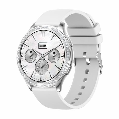 AK53 Silicone Strap White IP67 BT5.2 1.32 inch - Smartwatch hỗ trợ cuộc gọi