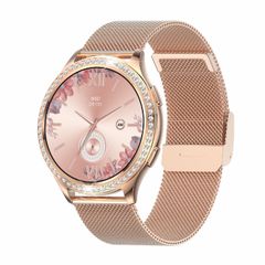  AK53 Steel Mesh Strap Gold IP67 BT5.2 1.32 inch - Smartwatch nghe gọi & theo dõi sức khỏe 