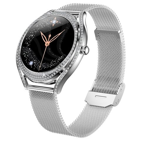 Đồng hồ thông minh V66 Màu Bạc dây thép – Màn hình 1.28 inch, theo dõi nhịp tim và giấc ngủ