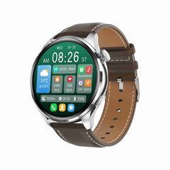  TM05 Pro Leather Band Màu Bạc – Đồng hồ thông minh dây da 1.46 inch, chống nước IP67, hỗ trợ NFC & theo dõi sức khỏe 