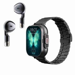  D8 2,01 inch Dây Đen – Đồng hồ thông minh + Tai nghe Bluetooth 2 trong 1 