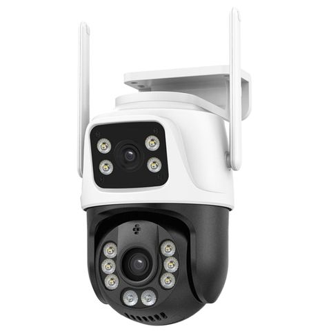 QX101 – Camera kép WiFi 3MP, nhận diện khuôn mặt & báo động AI, phích cắm US