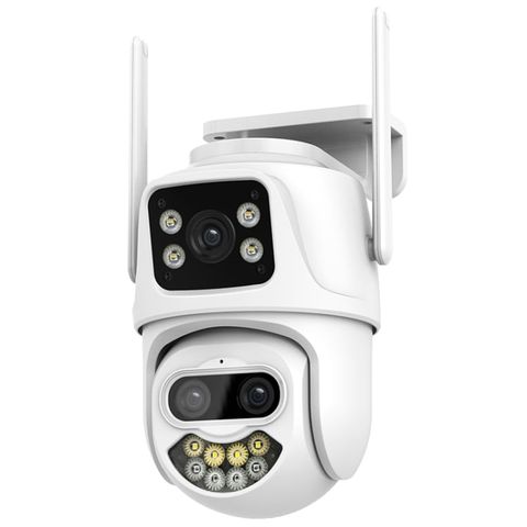 QX102 – Camera kép WiFi 3MP, nhận diện khuôn mặt & báo động AI, phích cắm US