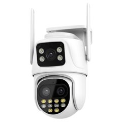  QX104 – Camera kép WiFi 3MP, nhận diện khuôn mặt & báo động AI, phích cắm US 