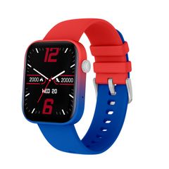  P43 1.8 inch Red & Blue – Đồng hồ thông minh Bluetooth, theo dõi nhịp tim, 123 chế độ thể thao 