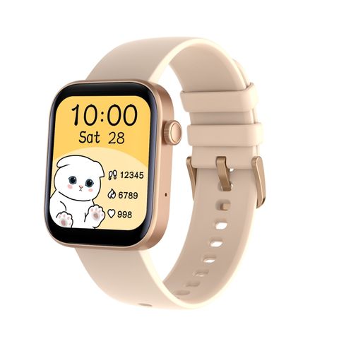 P43 1.8 inch Beige  – Đồng hồ thông minh Bluetooth, theo dõi nhịp tim, 123 chế độ thể thao