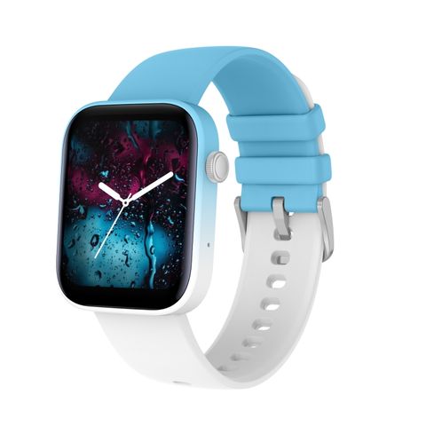 P43 1.8 inch White & Blue – Đồng hồ thông minh Bluetooth, theo dõi nhịp tim, 123 chế độ thể thao