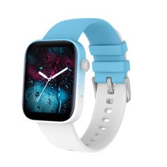  P43 1.8 inch White & Blue – Đồng hồ thông minh Bluetooth, theo dõi nhịp tim, 123 chế độ thể thao 