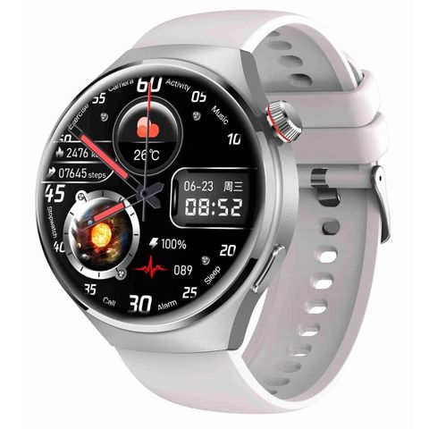 MT26 White – Vòng đeo tay thông minh AMOLED 1.43 inch, Bluetooth Call, NFC