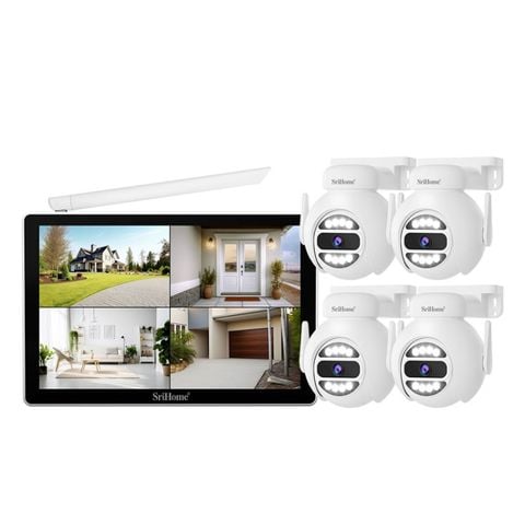Bộ camera WiFi 4 kênh màn hình 10.1 inch SriHome NVS010-IPC047