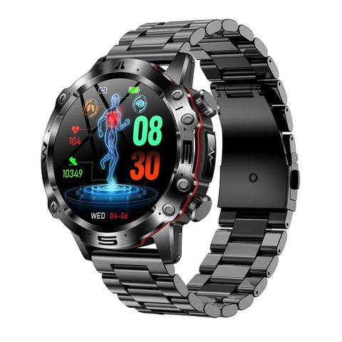 Đồng hồ thông minh ET482 Màu Đen dây nhôm – Hỗ trợ gọi Bluetooth & ECG