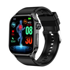  Đồng hồ thông minh ET580 Dây silicon màu đen – AMOLED 2.04