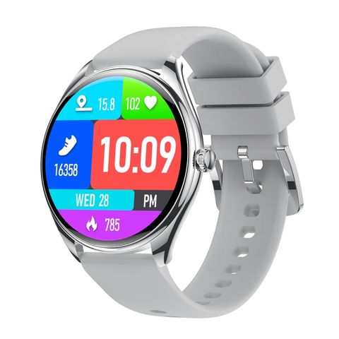 Đồng hồ thông minh MT55 WHITE – Màn hình AMOLED 1.43 inch, Dây đeo silicon, Gọi điện Bluetooth, Thiết kế siêu mỏng