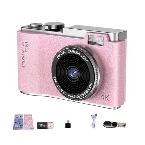 Máy ảnh trẻ em Retro LK003 Hồng – Ống kính kép, màn hình 2.4 inch