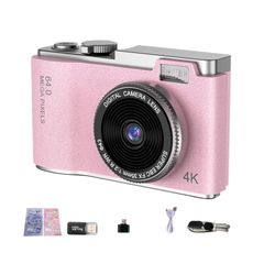 Máy ảnh trẻ em Retro LK003 Hồng – Ống kính kép, màn hình 2.4 inch 