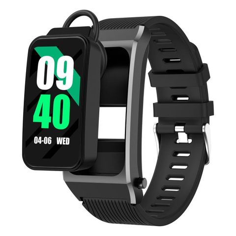 A8 Black Leather – Đồng hồ thông minh 1.98 inch 2 trong 1 có tai nghe Bluetooth, dây silicon, hỗ trợ ECG/NFC