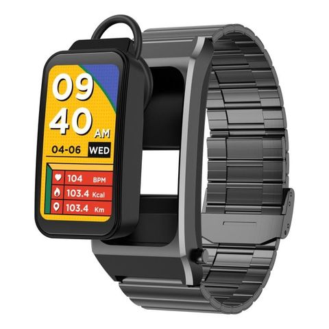 A8 Black – Đồng hồ thông minh 1.98 inch 2 trong 1 có tai nghe Bluetooth, dây silicon, hỗ trợ ECG/NFC