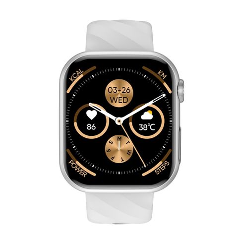 Đồng hồ thông minh MT500 White - 1.97 inch chống nước IP67, hỗ trợ đo điện tâm đồ và nhiệt độ