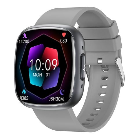 Đồng hồ thông minh ET593 Màu Xám - màn hình vuông IPS 1,75 inch, theo dõi điện tâm đồ ECG/đường huyết