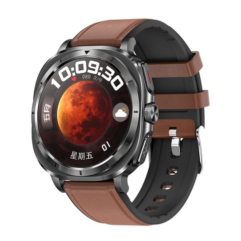 Đồng hồ thông minh ET492 AMOLED 1.43 Inch Brown – Theo dõi ECG & đường huyết, dây da cao cấp