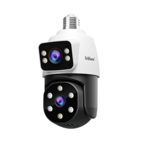 Camera bóng đèn ống kính kép HD 4MP E27 SriHome SH068 – Giám sát thông minh, lắp đặt dễ dàng
