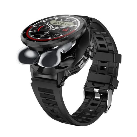 D11 1.46 inch Đen – Đồng hồ thông minh 2 trong 1 tai nghe Bluetooth, đo nhịp tim & NFC