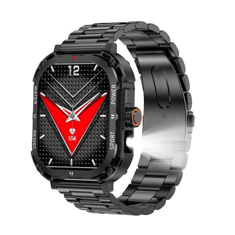 Đồng hồ thông minh LF37 2.1 inch Black Steel – Cuộc gọi Bluetooth, Theo dõi sức khỏe toàn diện