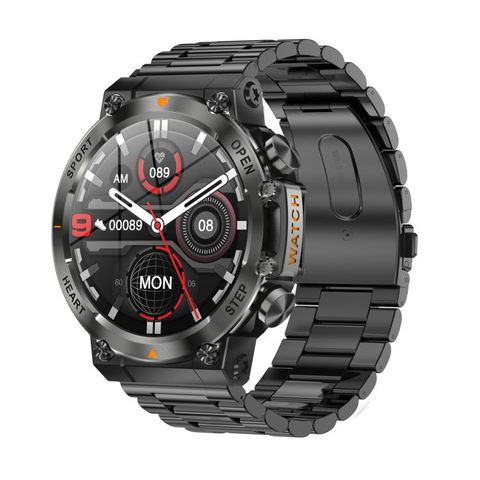 Đồng hồ thông minh AK61 Màu Đen Dây Thép - Hỗ trợ gọi BT, nhịp tim & huyết áp