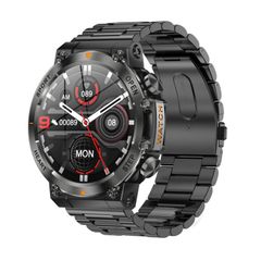  Đồng hồ thông minh AK61 Màu Đen Dây Thép - Hỗ trợ gọi BT, nhịp tim & huyết áp 