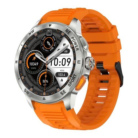 Đồng hồ thông minh AK77 BT Call – Màu Cam Silicon, màn hình AMOLED 1.43 inch, chống nước IP67