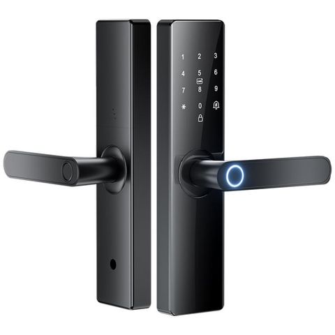 Khóa cửa điện tử vân tay, mật khẩu thông minh WiFi Z17 Tuya, thân 14,7cm (Đen)