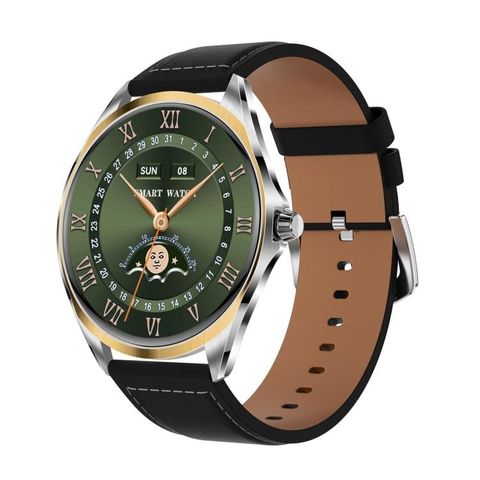 Đồng hồ thông minh sức khỏe H78 Silver Shell Black Leather - màn hình AMOLED 1,43 inch, chống nước IP67, hỗ trợ cuộc gọi BT