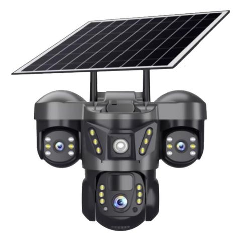 Camera giám sát toàn cảnh năng lượng mặt trời PTZ Dome đa ống kính 6MP VTS29