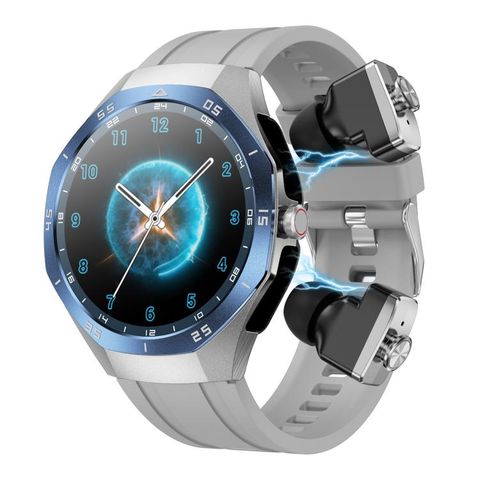 Đồng hồ thông minh F38 Sliver Silicone - Bluetooth hai tai IP67 hỗ trợ theo dõi nhịp tim