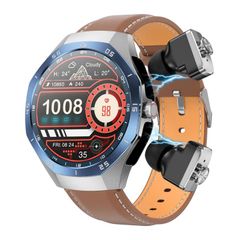  Đồng hồ thông minh F38 Sliver Leather - Bluetooth hai tai IP67 hỗ trợ theo dõi nhịp tim 