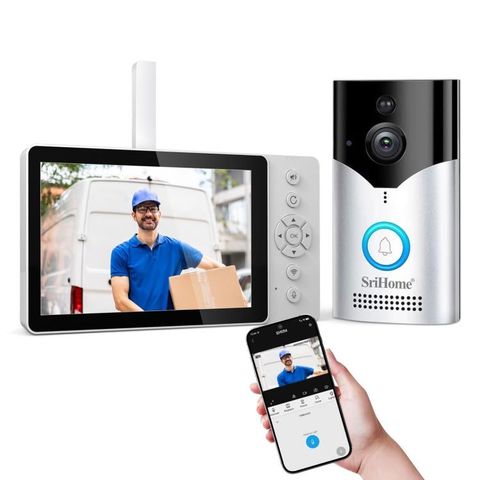 Bộ chuông cửa SriHome DH051+DH002 – WiFi 4MP, Âm thanh & Video HD