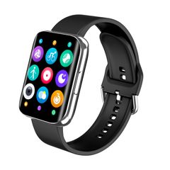  Đồng hồ thông minh S216 Black Strap Silver Case – Màn hình 1,78 inch, IP67, Nhịp tim, Huyết áp 