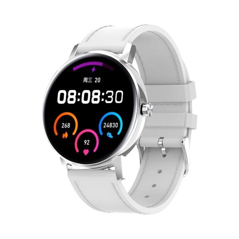 Đồng hồ thông minh WB05 White Leather - AMOLED 1.2 inch dây da, pin 30 ngày