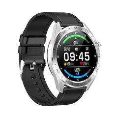  Đồng hồ thông minh WB02 1,3 inch Dây da đen – IP68, Nhịp tim & Huyết áp 