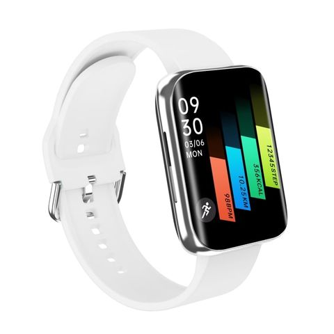 Đồng hồ thông minh S216 White Strap Silver Case – Màn hình 1,78 inch, IP67, Nhịp tim, Huyết áp