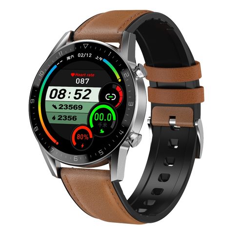 DT92 Smart Watch Leather Trap Brown – Màn hình 1.3 inch IPS, IP68, Theo dõi sức khỏe