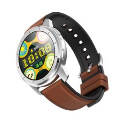  MX11 1,28 inch Brown Silver Leather – Đồng hồ thông minh IP68 đa năng 